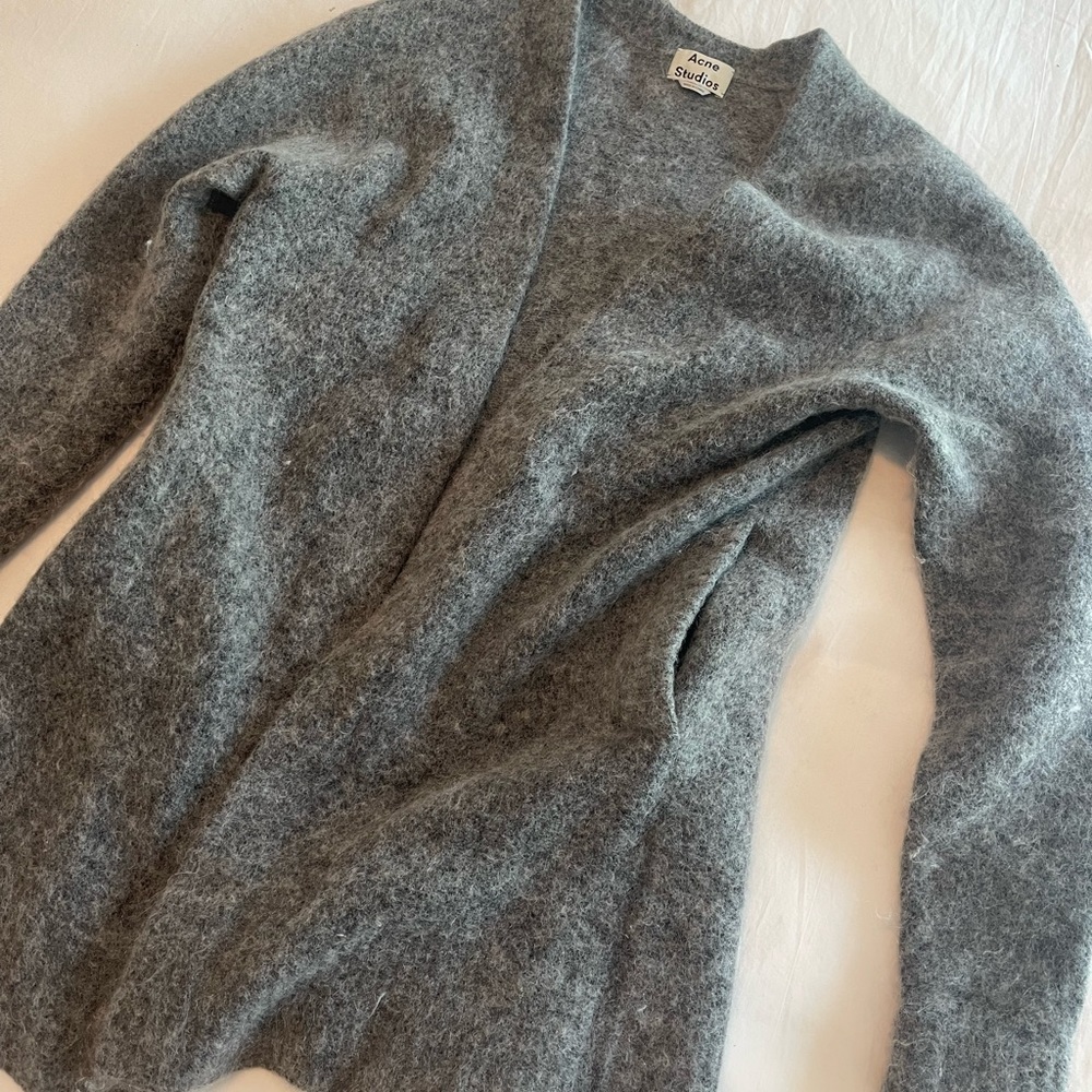 ACNE Alpaca open cardigan; grey size S
